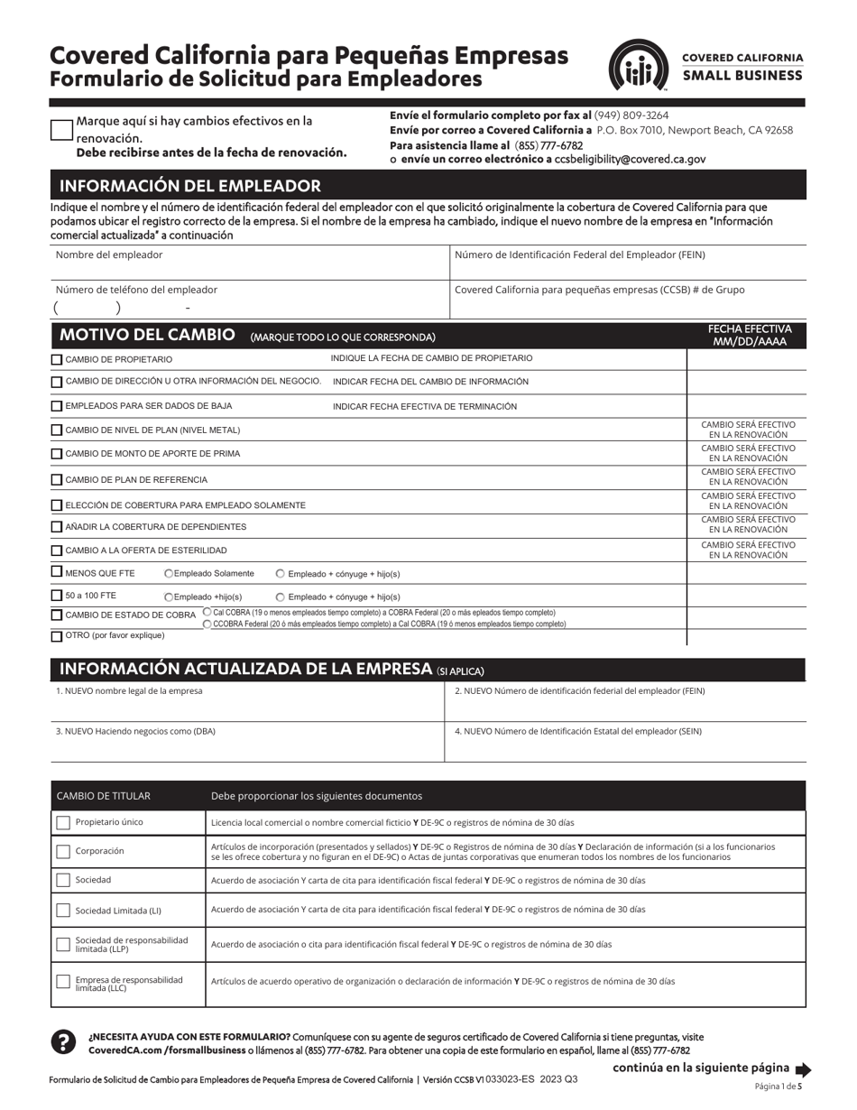 California Formulario De Solicitud Para Empleadores Spanish Fill Out Sign Online And