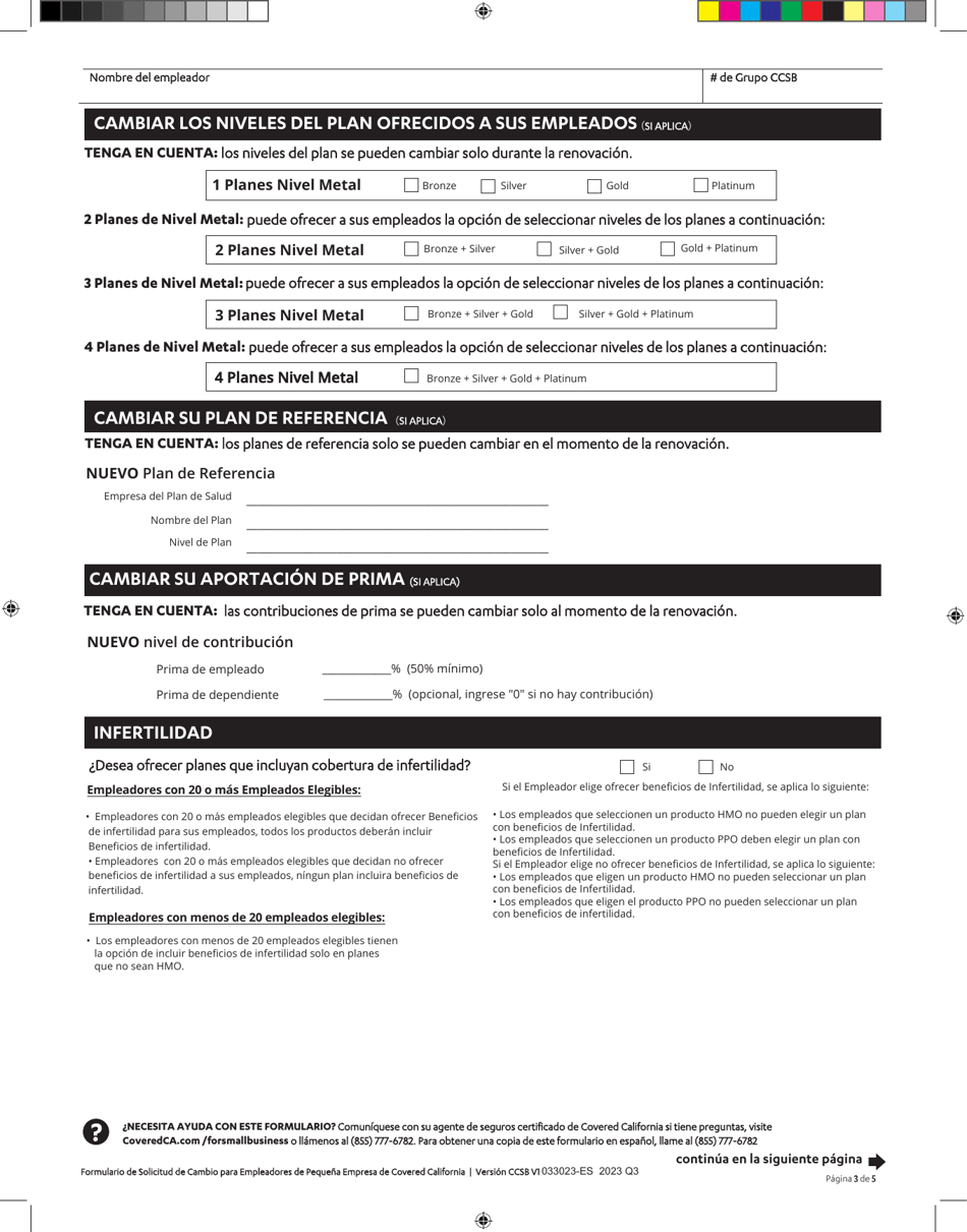 2023 California Formulario De Solicitud Para Empleadores Spanish