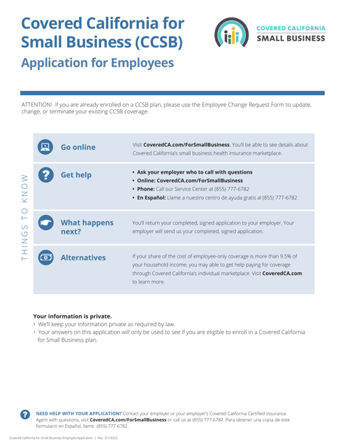 Application for Employees - California