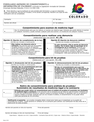 Document preview: Formulario Anonimo De Consentimiento E Informacion De Colorado - Colorado (Spanish)