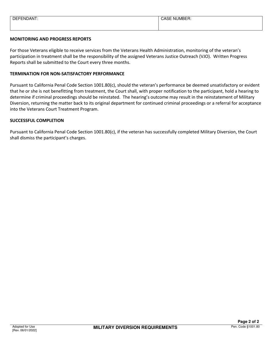 Form 13-20150-360 Request for Military Diversion; Advisal and Waiver of Rights - County of San Bernardino, California, Page 4