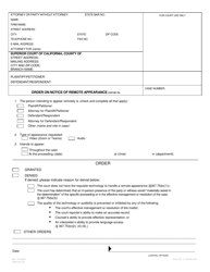 Document preview: Form 13-20100-360 Order on Notice of Remote Appearance - County of San Bernardino, California