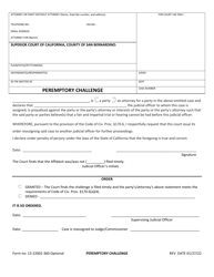 Document preview: Form 13-22002-360 Peremptory Challenge - County of San Bernardino, California
