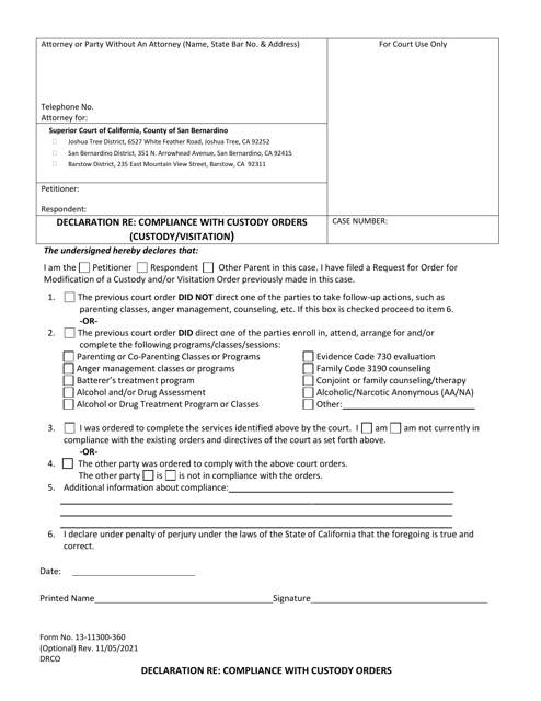 Form 13-11300-360  Printable Pdf