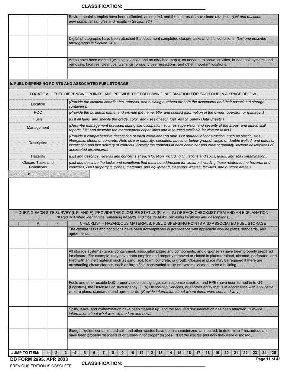 DD Form 2995 Environmental Site Closure Survey (Escs), Page 11