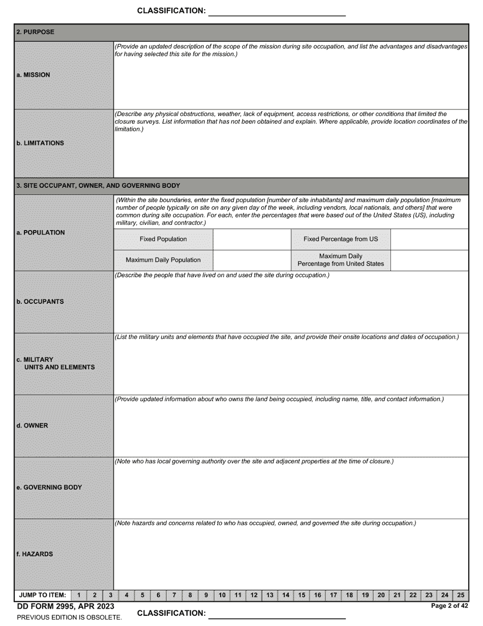 DD Form 2995 Download Fillable PDF or Fill Online Environmental Site ...