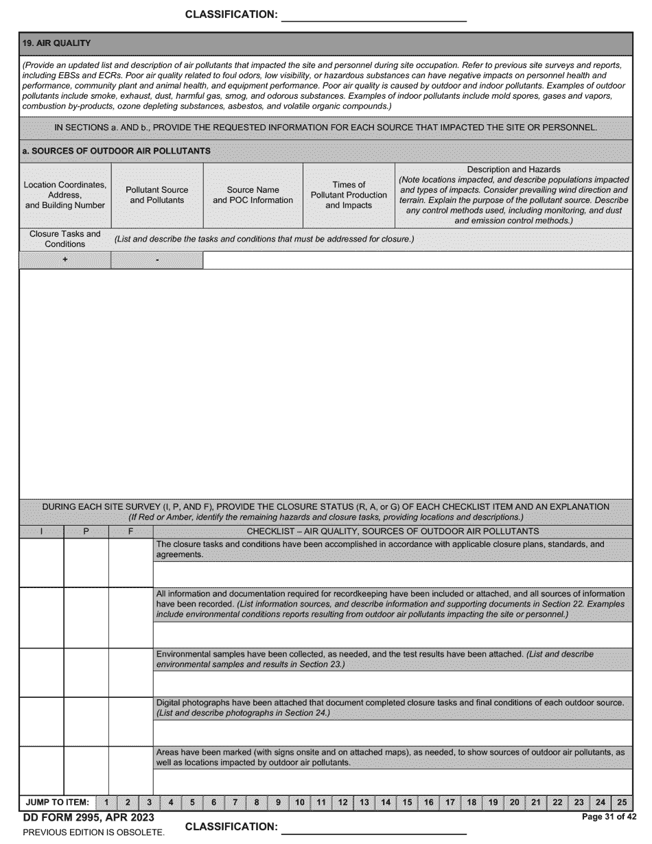 DD Form 2995 Environmental Site Closure Survey (Escs), Page 31