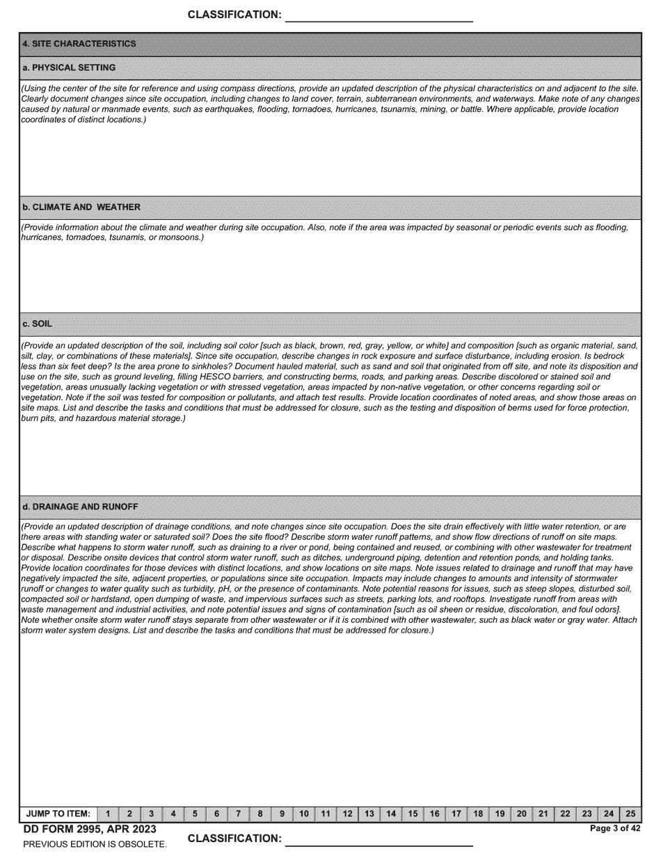 DD Form 2995 Environmental Site Closure Survey (Escs), Page 3