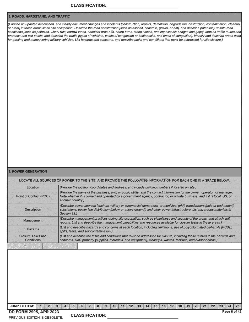 DD Form 2995 Environmental Site Closure Survey (Escs), Page 6