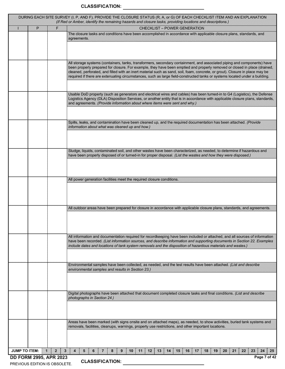 DD Form 2995 Environmental Site Closure Survey (Escs), Page 7