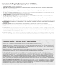 OPM Form 1654-A Combined Federal Campaign Federal Employee Pledge Form, Page 2