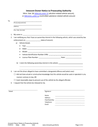 Form FOR701 Innocent Owner Notice to Prosecuting Authority - Minnesota, Page 2