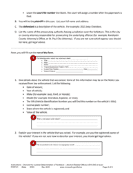 Form FOR101 Instructions - Conciliation Court Review of Motor Vehicle Forfeiture for Alcohol Related Offenses ($15,000 or Less) - Minnesota, Page 4