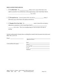 Form FOR204 Affidavit of Service - Forfeiture - Alcohol-Related Offense - Minnesota, Page 2