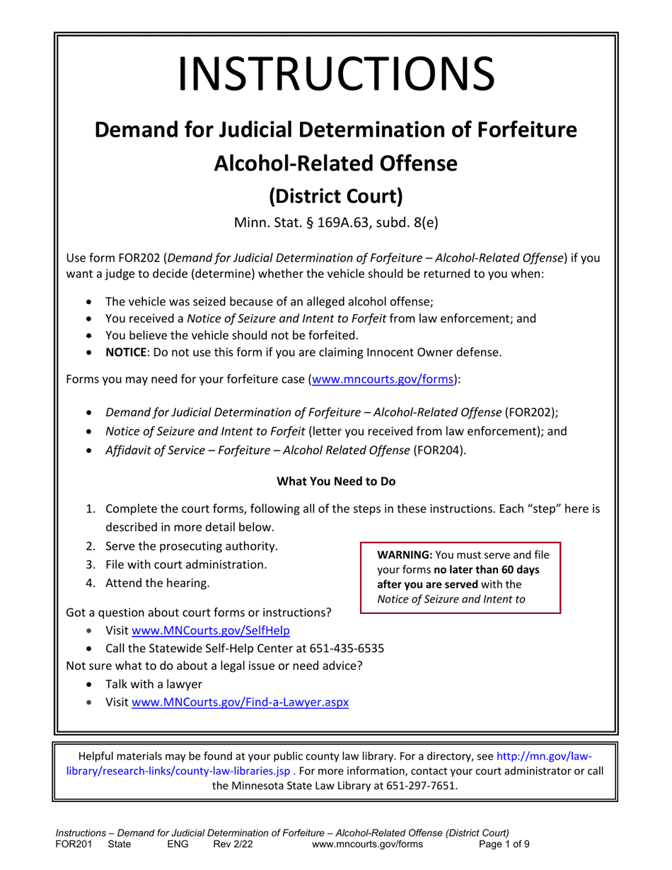 Offense Forms Form FOR201 Download Printable PDF or Fill Online Instructions ...