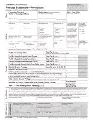 PS Form 3541 Postage Statement - Periodicals