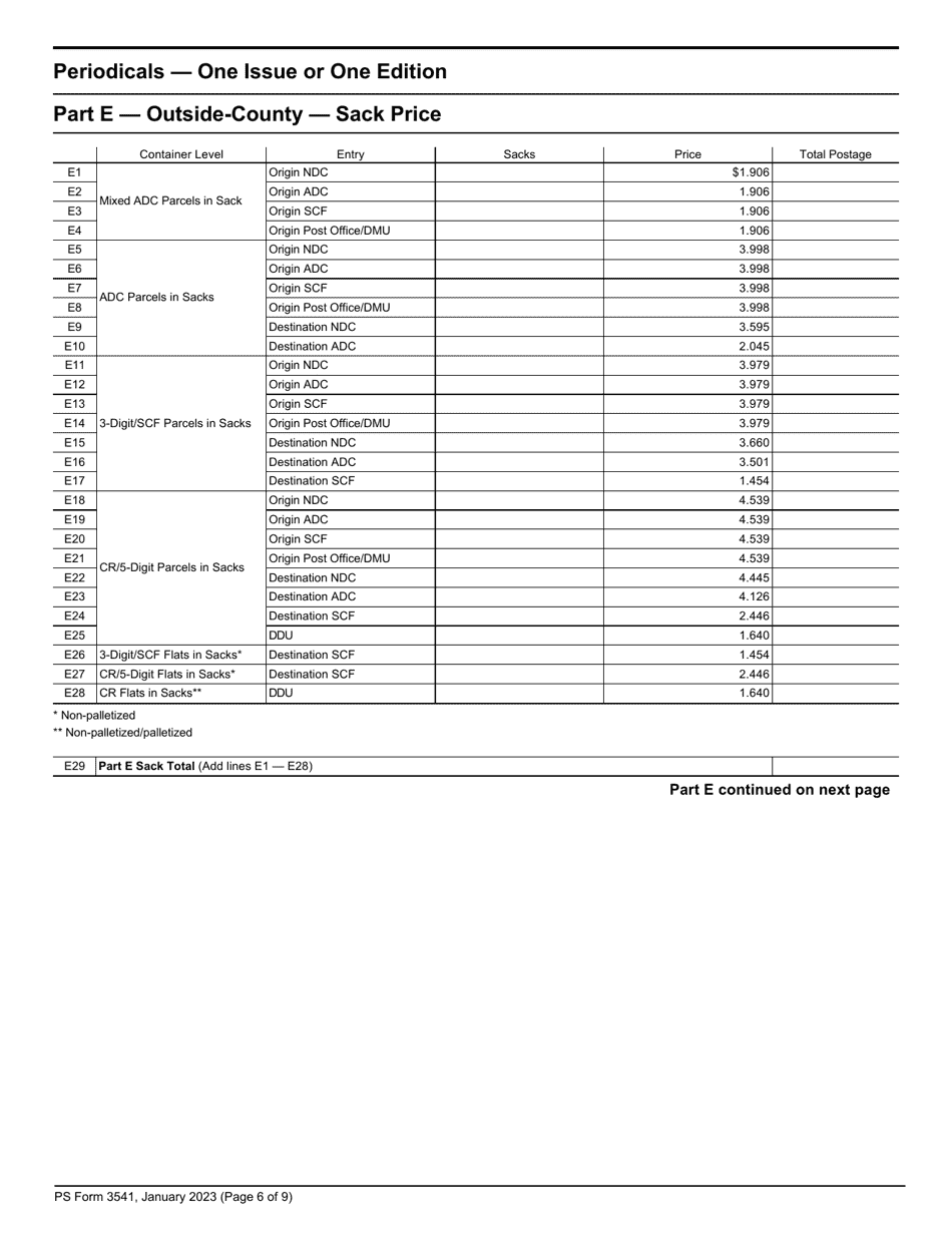 PS Form 3541 Postage Statement - Periodicals, Page 6