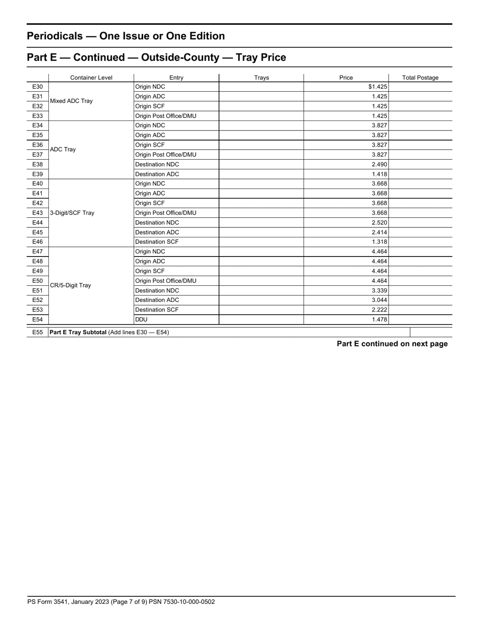 PS Form 3541 Postage Statement - Periodicals, Page 7