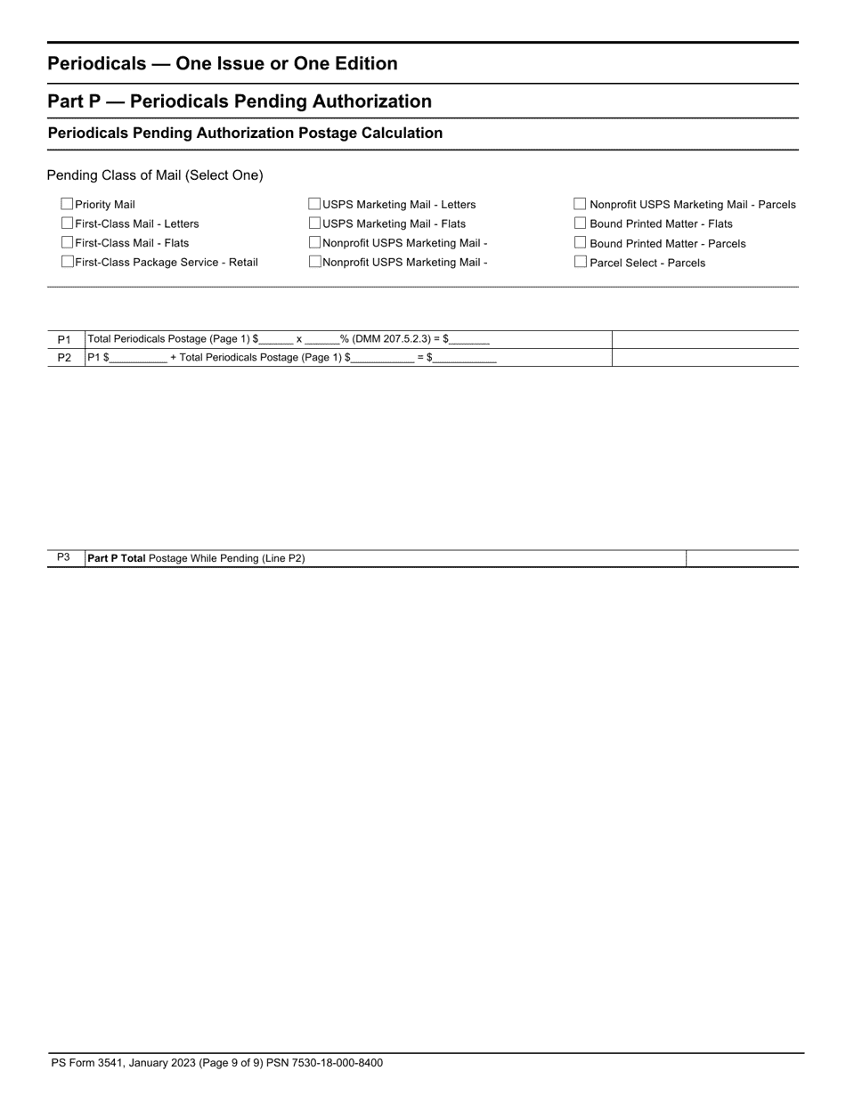 PS Form 3541 Postage Statement - Periodicals, Page 9