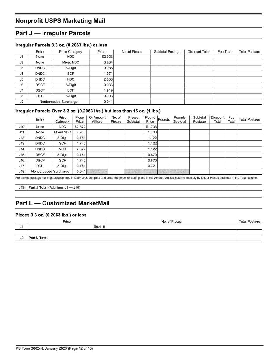PS Form 3602N Fill Out, Sign Online and Download Printable PDF