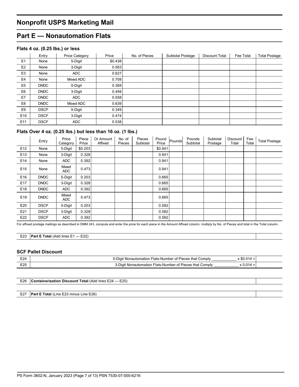 PS Form 3602-N Postage Statement - Nonprofit USPS Marketing Mail, Page 7
