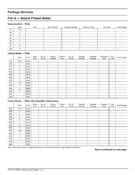 PS Form 3605-R Postage Statement - Package Services, Page 2