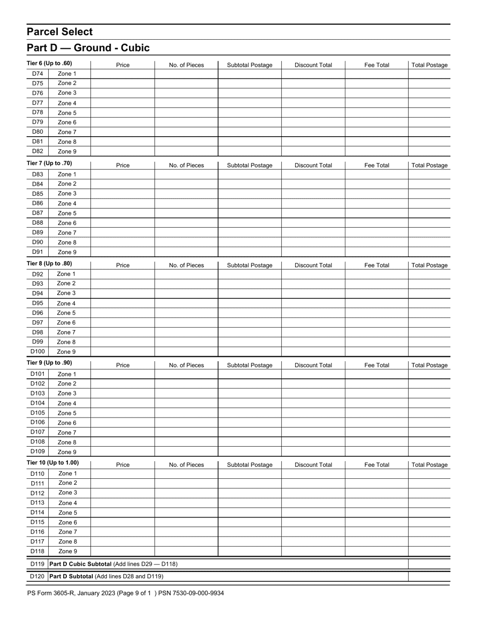 PS Form 3605-R Postage Statement - Package Services, Page 9
