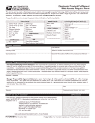 Document preview: PS Form 5116 Electronic Product Fulfillment Web Access Request Form