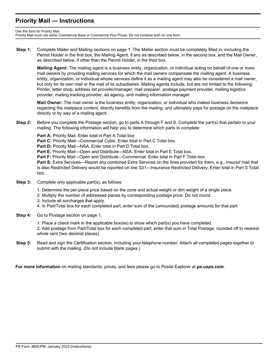 PS Form 3600-PM Postage Statement - Priority Mail - Permit Imprint, Page 11