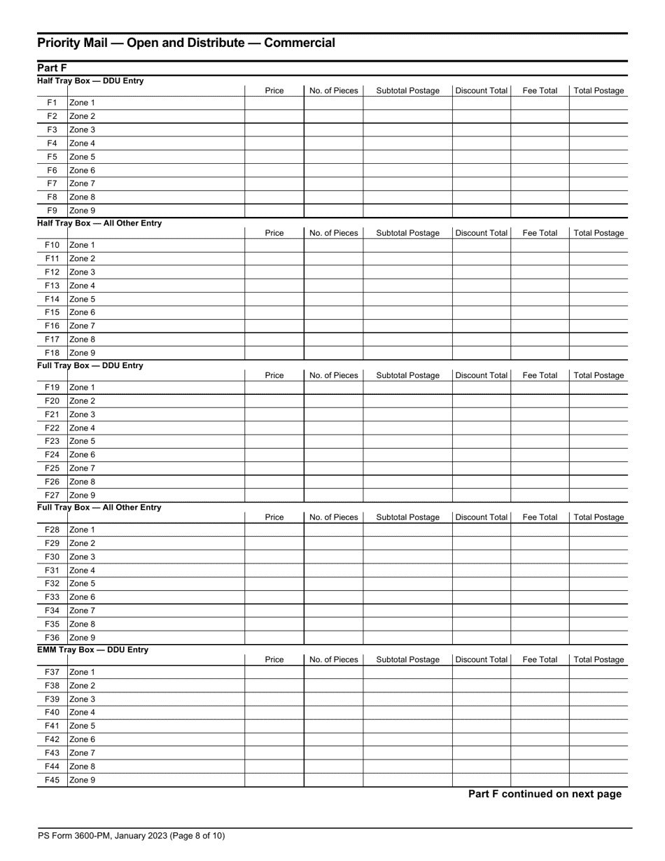 PS Form 3600-PM - Fill Out, Sign Online and Download Printable PDF ...