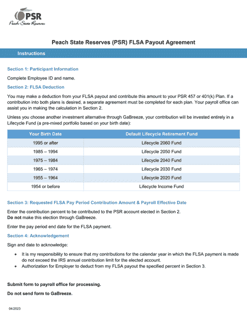 Form PSR11-23  Printable Pdf