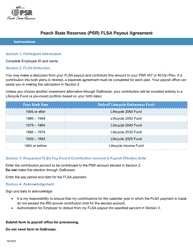 Form PSR11-23 Peach State Reserves (Psr) Flsa Payout Agreement - Georgia (United States)
