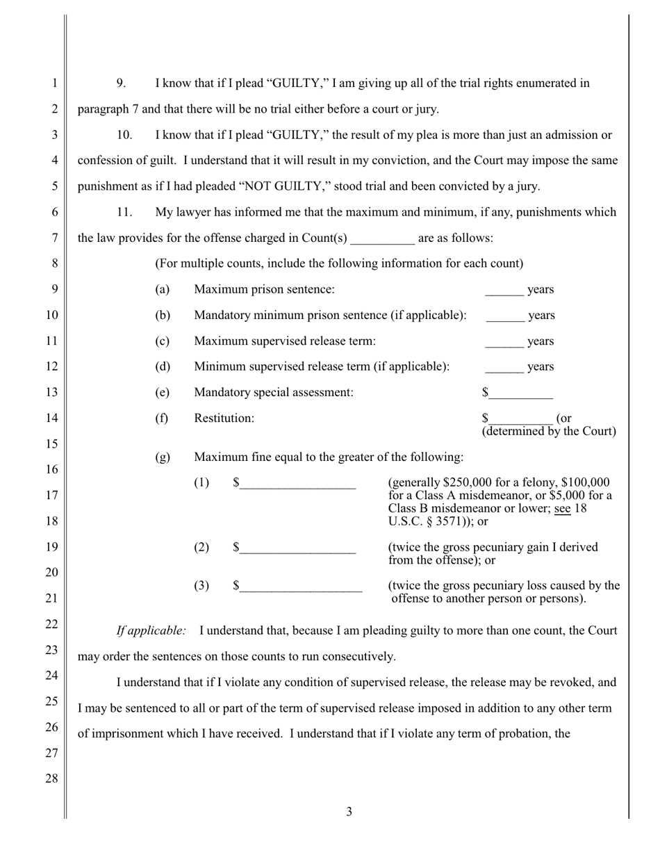 Application for Permission to Enter Plea of Guilty and Order Accepting Plea - California, Page 3