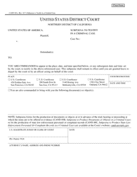 Document preview: Form CAND89A Subpoena to Testify in a Criminal Case - California