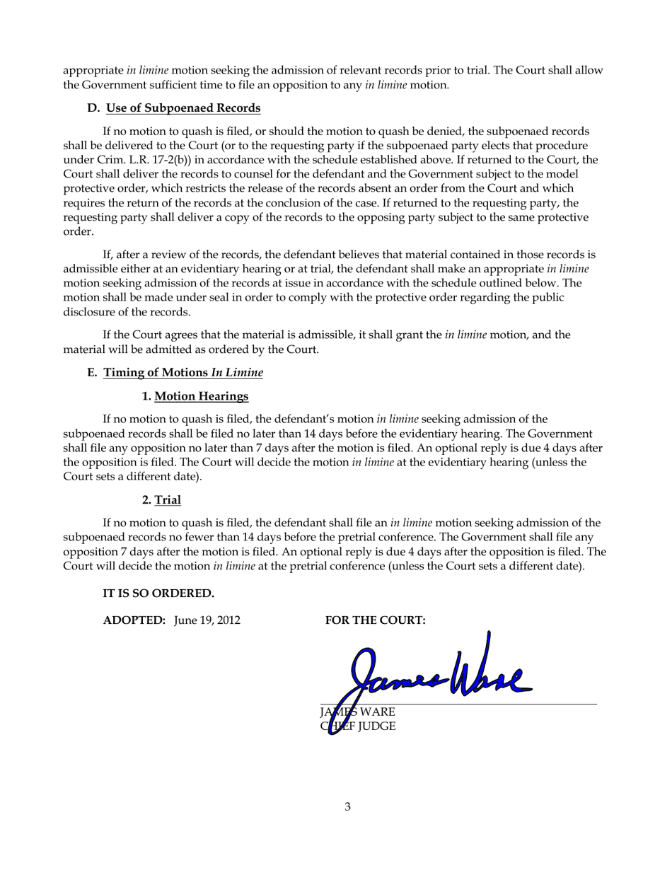 Form CAND89C Subpoena to Produce State Law Enforcement Personnel or Complaint Records in a Criminal Case - California, Page 7