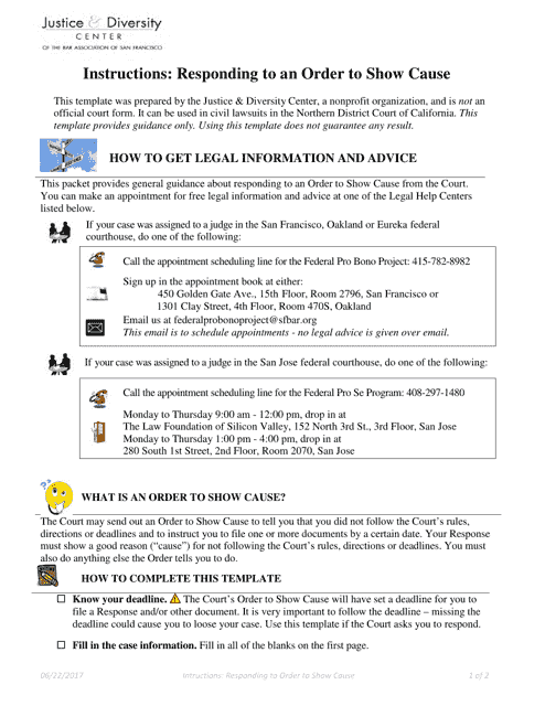 Response to Order to Show Cause - California Download Pdf