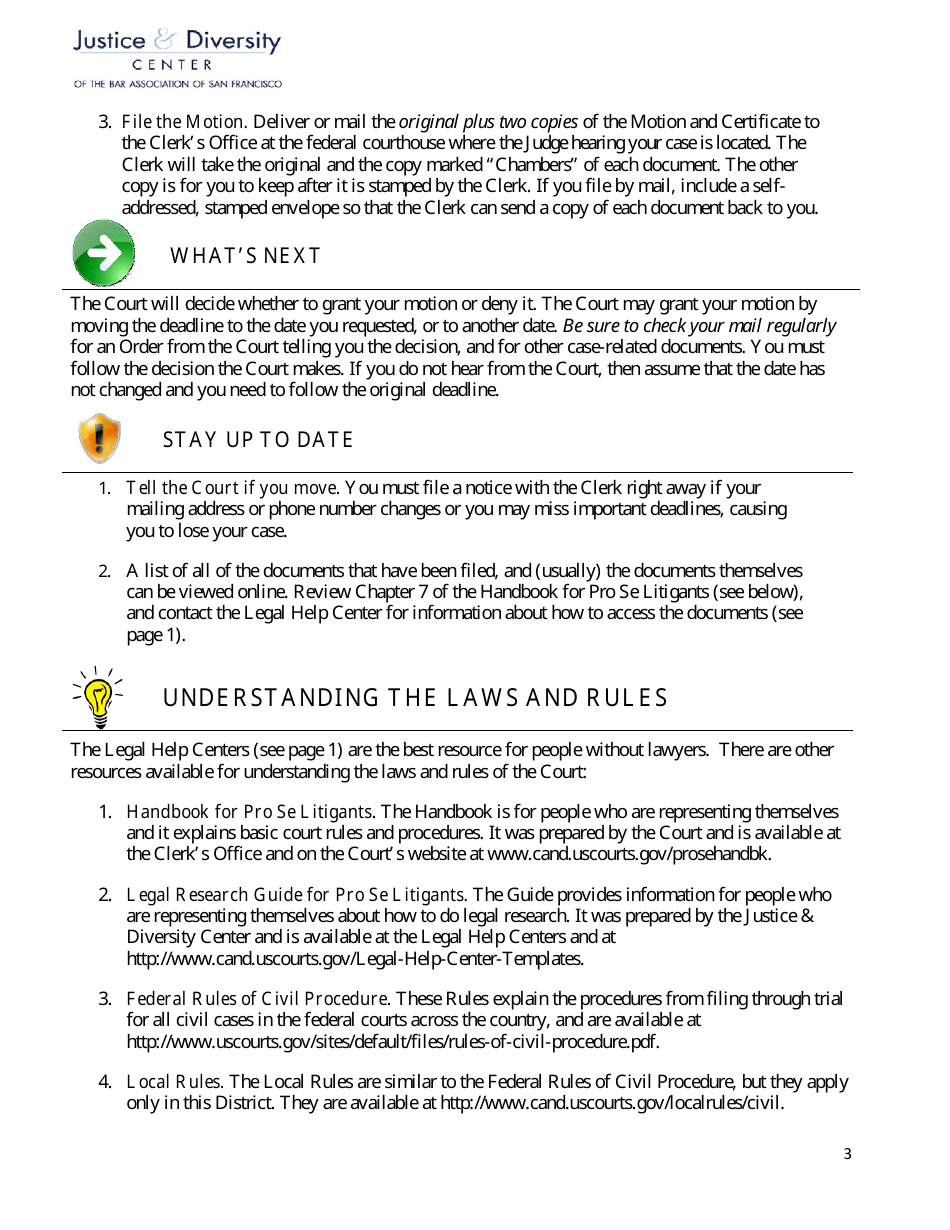 Administrative Motion and [proposed] Order to Change Deadline for Filing - California, Page 3