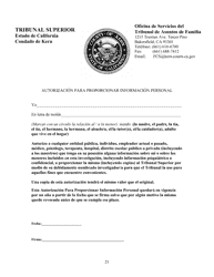 Cuestionario Sobre La Custodia De Menores - Kern County, California (Spanish), Page 21