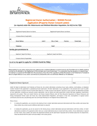 Document preview: Registered Owner Authorization - Wawa Permit Application (Property Owner Consent Letter) - New Brunswick, Canada