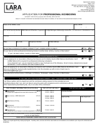 Document preview: Application for Professional Kickboxing - Michigan
