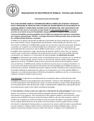 Formulario De Aviso De Privacidad - Alabama (Spanish)