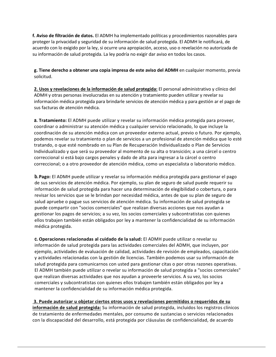 Formulario De Aviso De Privacidad - Alabama (Spanish), Page 3
