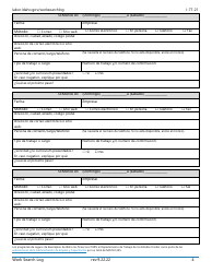 Form I-77-21 Work Search Log - Idaho (English/Spanish), Page 4