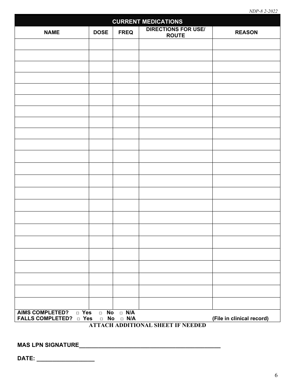Form NDP-8 Mas Rn Assessment - Alabama, Page 6
