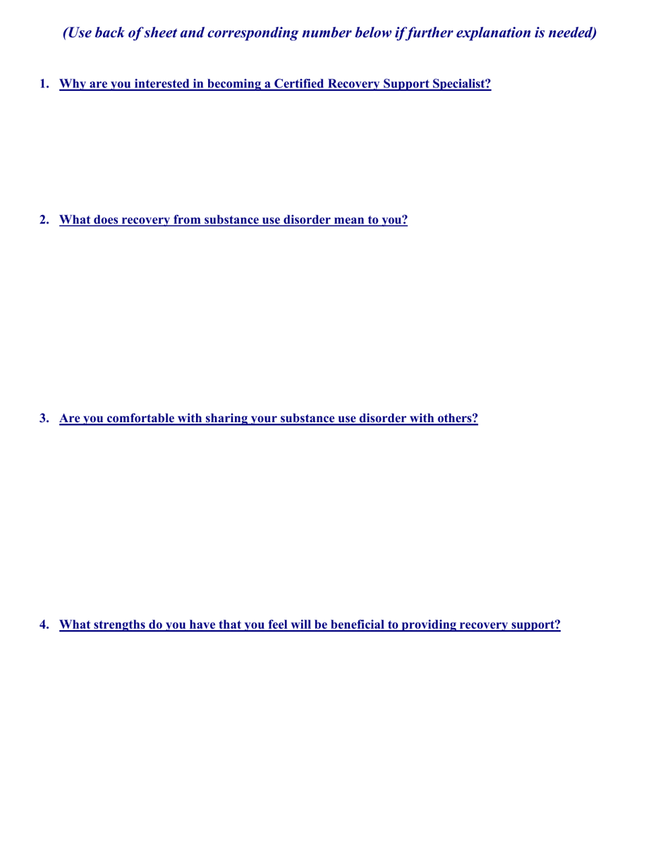 Alabama Certified Recovery Support Specialist Training Application - Alabama, Page 4