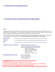 Alabama Certified Recovery Support Specialist Training Application - Alabama, Page 5