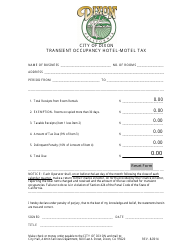 Document preview: Transient Occupancy Hotel-Motel Tax Form - City of Dixon, California