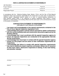 Special Inspection Agreement Form - City of Dixon, California, Page 6