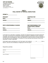 Special Inspection Agreement Form - City of Dixon, California, Page 7