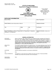 Document preview: Form BKG997 Customer Bank Communications Terminal Application - Wisconsin
